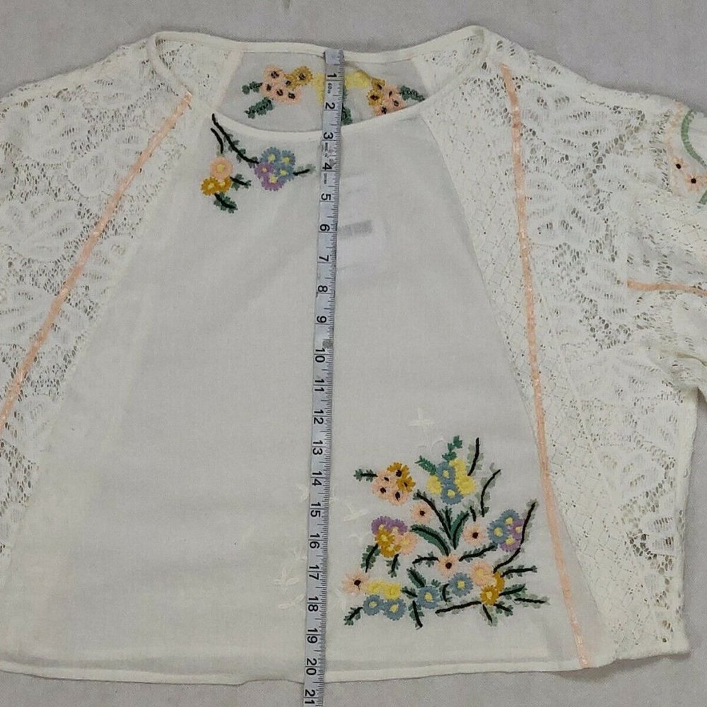 Free People Paris Picnic Patchwork Top Size M - Picture 13 of 15